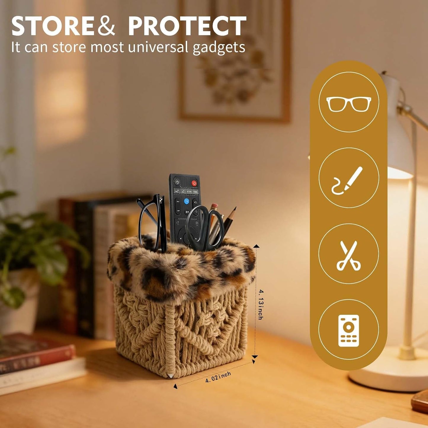 Plush Lined Glasses Eyeglass Holder Stand for Nightstand | Anti-scratch Glasses Stand Case,Cotton Rope Eyeglasses Holder, Storage Organizer for Office Desk