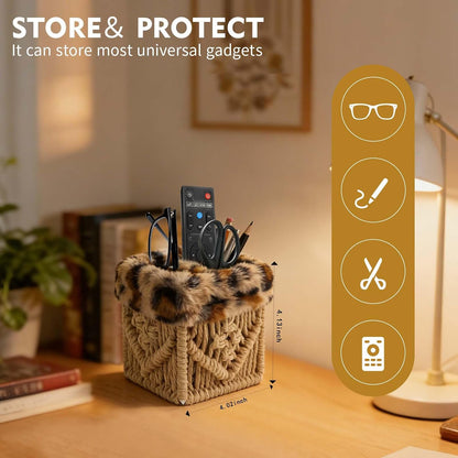 Plush Lined Glasses Eyeglass Holder Stand for Nightstand | Anti-scratch Glasses Stand Case,Cotton Rope Eyeglasses Holder, Storage Organizer for Office Desk