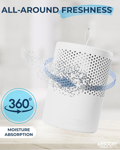 Closet dehumidifier - Absodry by Torrbollen Moisture Absorber 1.3lb Bag — Dehumidifier for Bedroom, humidity absorber, Air Freshener and Purifier for Home Up to 90 Days, 269 ft² (White)
