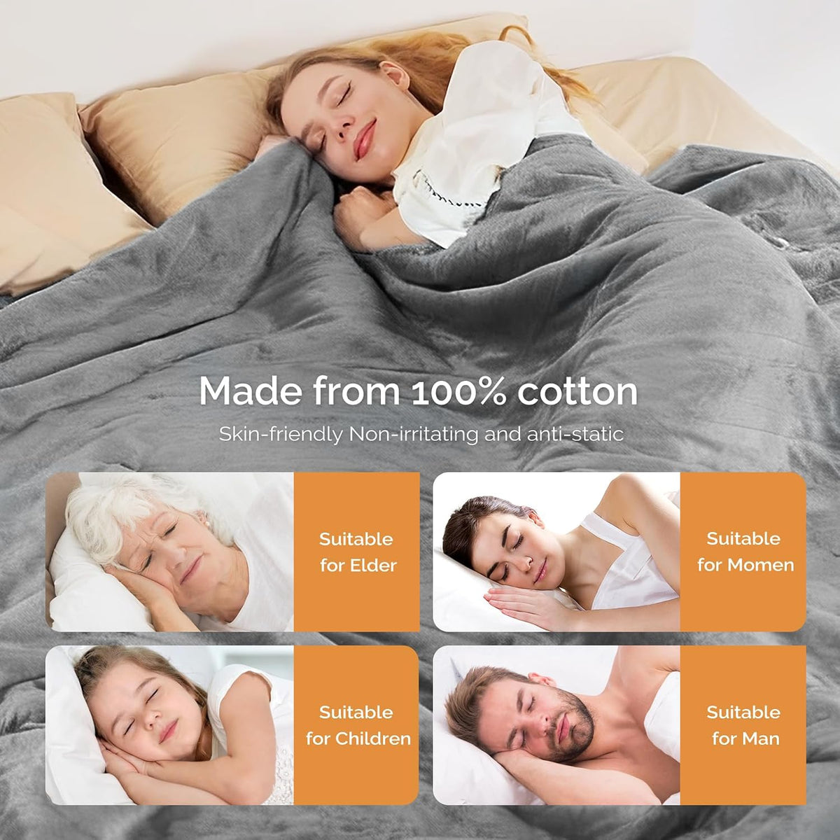 Heated Blanket Electric Throw Blanket with Built-in Button Controller