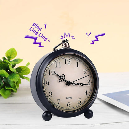 pxy Loud Alarm Clock for Heavy Sleepers 3D Dial Battery Operated (Battery Include), 4" Super Silent Analog Alarm Clock for Kids with Night Light PT260 Silver OrangePT505 Green White