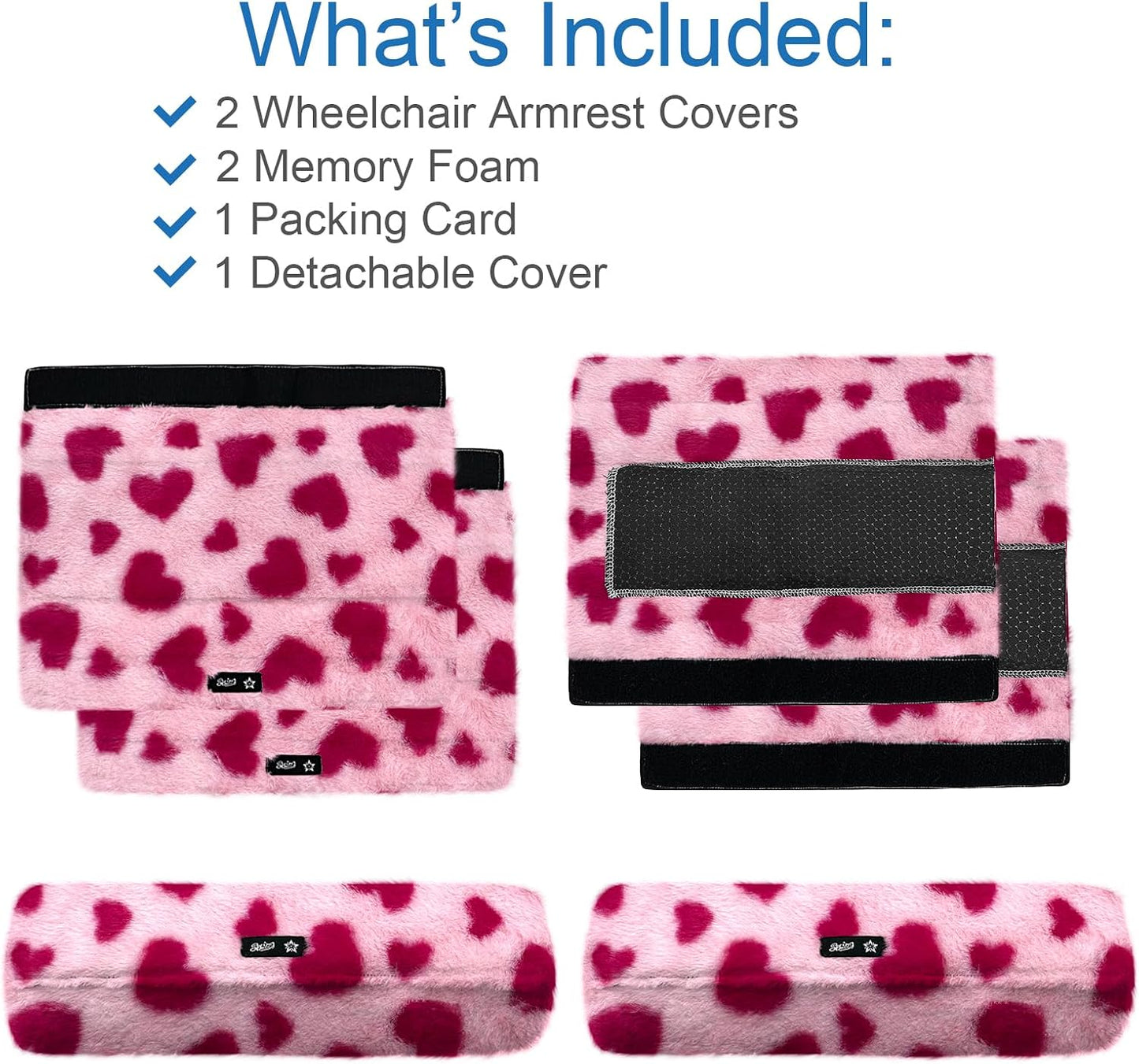 Wheelchair Armrest Pads Covers Fuzzy Desk Chair Arm Pads Soft | Wheelchair Accessories,Washable Covers,Adult Potty Chair Arm Covers, Fits Wheelchairs & Computer &Transport & Office Chairs