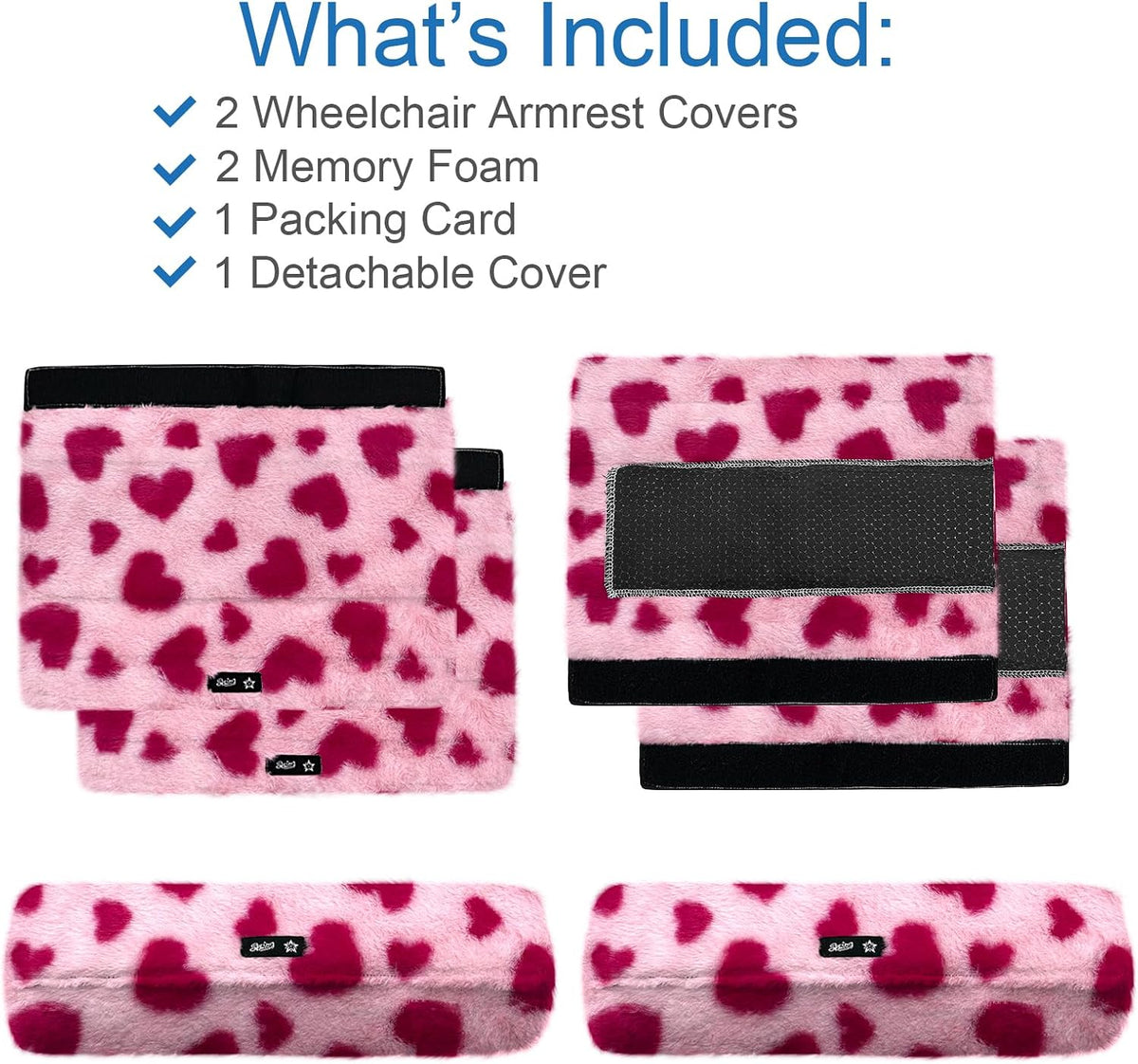 SPRING SEAON Wheelchair Armrest Pads Covers Fuzzy Desk Chair Arm Pads Soft