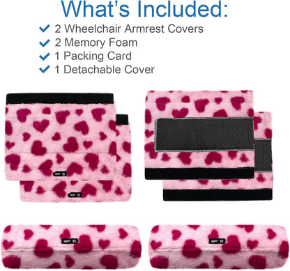 SPRING SEAON Wheelchair Armrest Pads Covers Fuzzy Desk Chair Arm Pads Soft