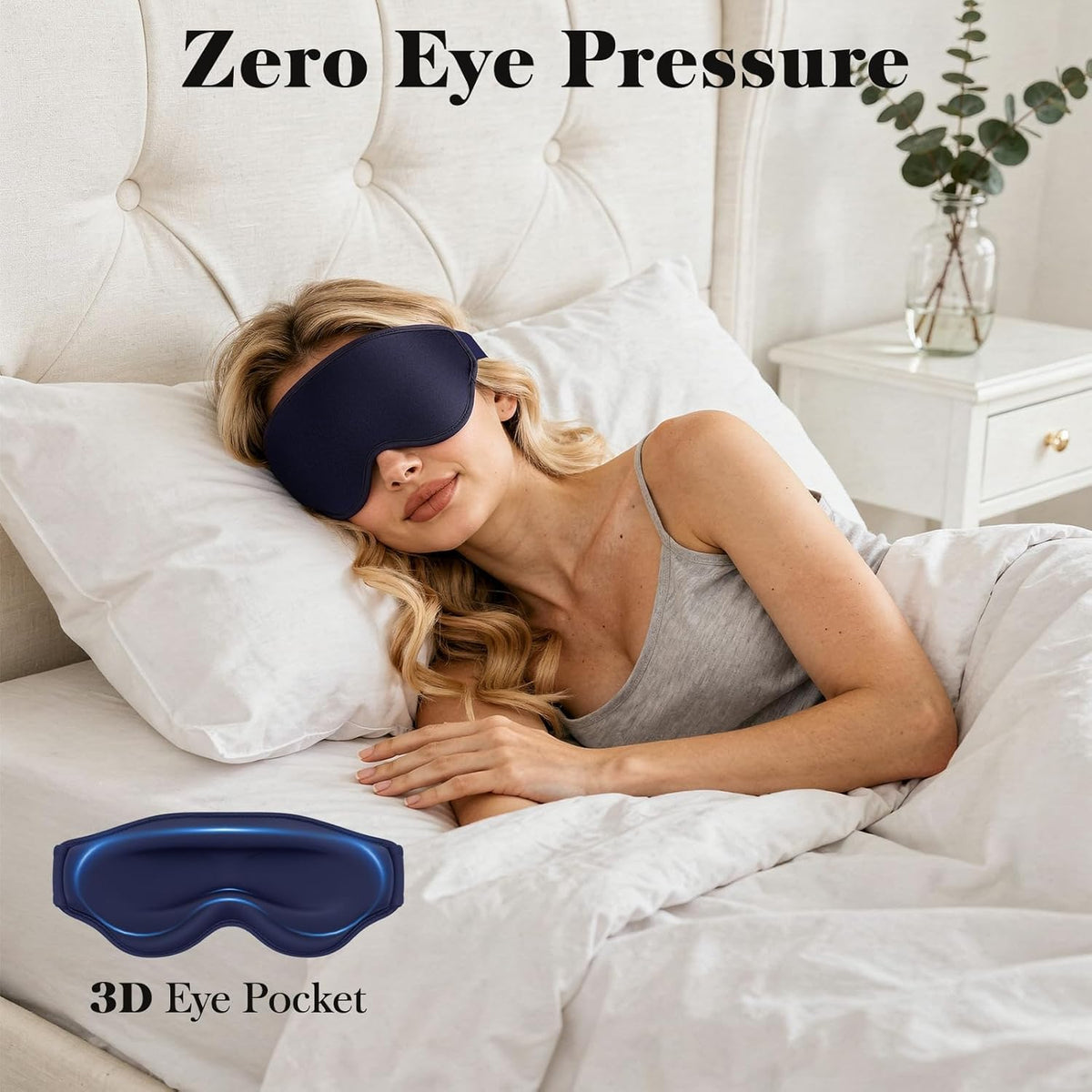Fygrip 3D Eye Mask Sleep Mask for Men & Women, Black