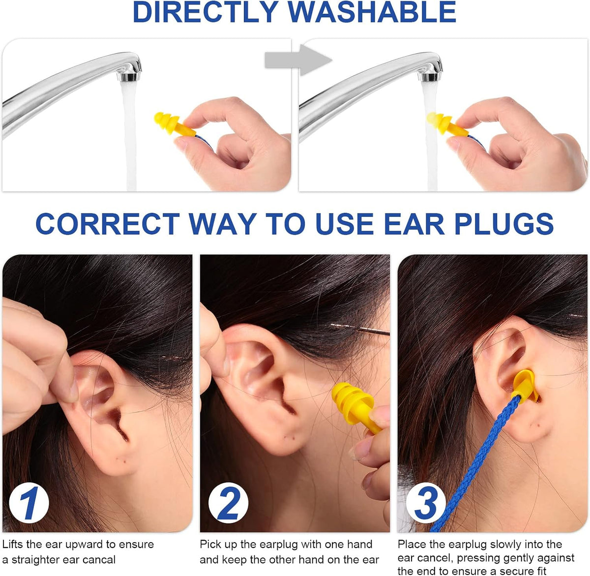 Tondiamo 200 Pairs Ear Plug Bulk with Cord Reusable Silicone, Fresh