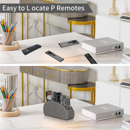 Pu Leather TV Remote Control Holder with 5 Compartments,Remote Caddy/Tray | Bedside Table Desk Storage Box/Organizer for Pen,DVD,Blu-Ray,Media Player,Heater Controller,Cosmetics,Glasses,Office Supplies