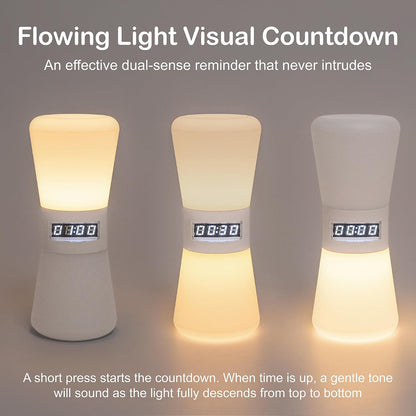 Rechargeable Digital Hourglass, LED Visual Timers, 1-99 Mins | Adjustable Countdown Timer with Warm White Flowing Light, Portable Electronic Hourglass for Teens, Adults, School, Home