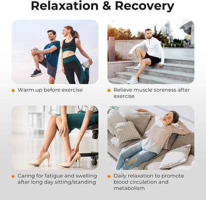 Nekteck Leg Compression Massager with Heat for Circulation and Pain Relief | Full Leg Air Compression Boots, 2 Heats, 6 Modes, 3 Intensities, Zipper Design, HSA Eligible Gifts for Women Men Athletes Gym
