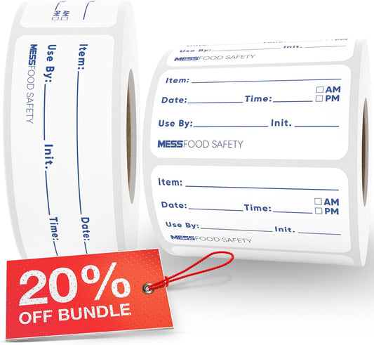 MESS Dissolvable Food Labels for Containers 1x2/1x3 400 Blank Kitchen Labels - Food Storage Labels - Removable Freezer Labels - Dissolvable Labels for Food Containers