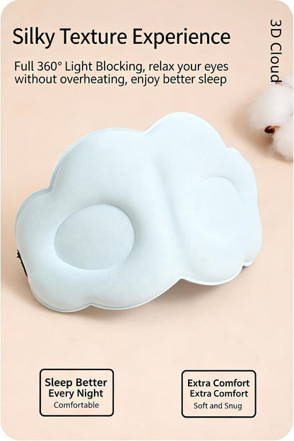 3D Contoured Sleep Eye Mask, Full Blackout Soft Foam Sleeping Mask, Breathable Blindfold for Nap Travel, Multi Colors Available (Beige)