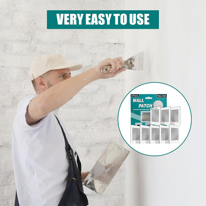 8Pcs 6 Inch Drywall Patch, Wall Repair Patches Wall Hole Repair Patch | Wall Patch for Aluminum Metal Sheetrock Ceiling, Self-Adhesive Fiberglass Repair Kit(6"x 6")