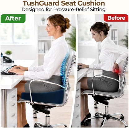 TushGuard Donut Pillow Seat Cushion Memory Foam Lifting Cushions, Black
