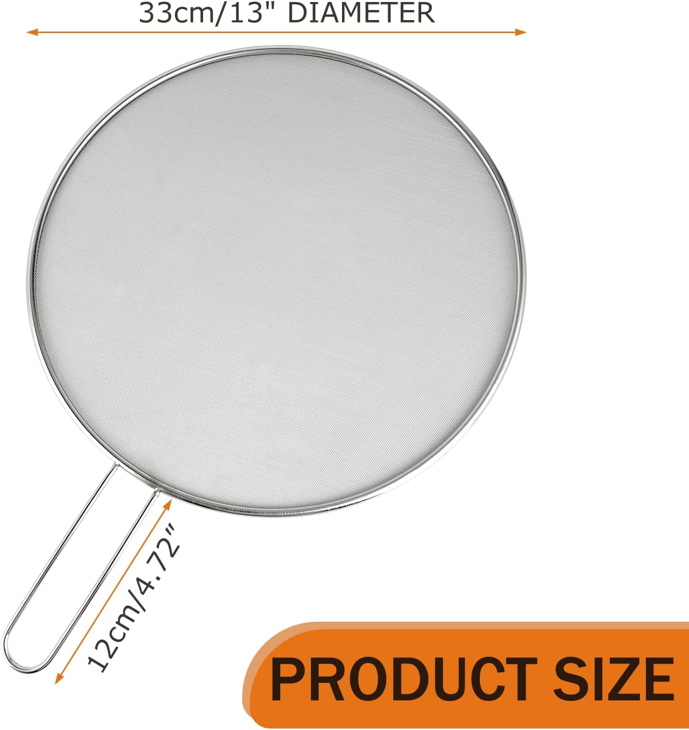 2-Pack Splatter Guard, 13 in Stainless Steel Grease Splatter Screen - Oil-Resistant Mesh for Fry Pan, Suitable for Most Cookware, Kitchen Essential