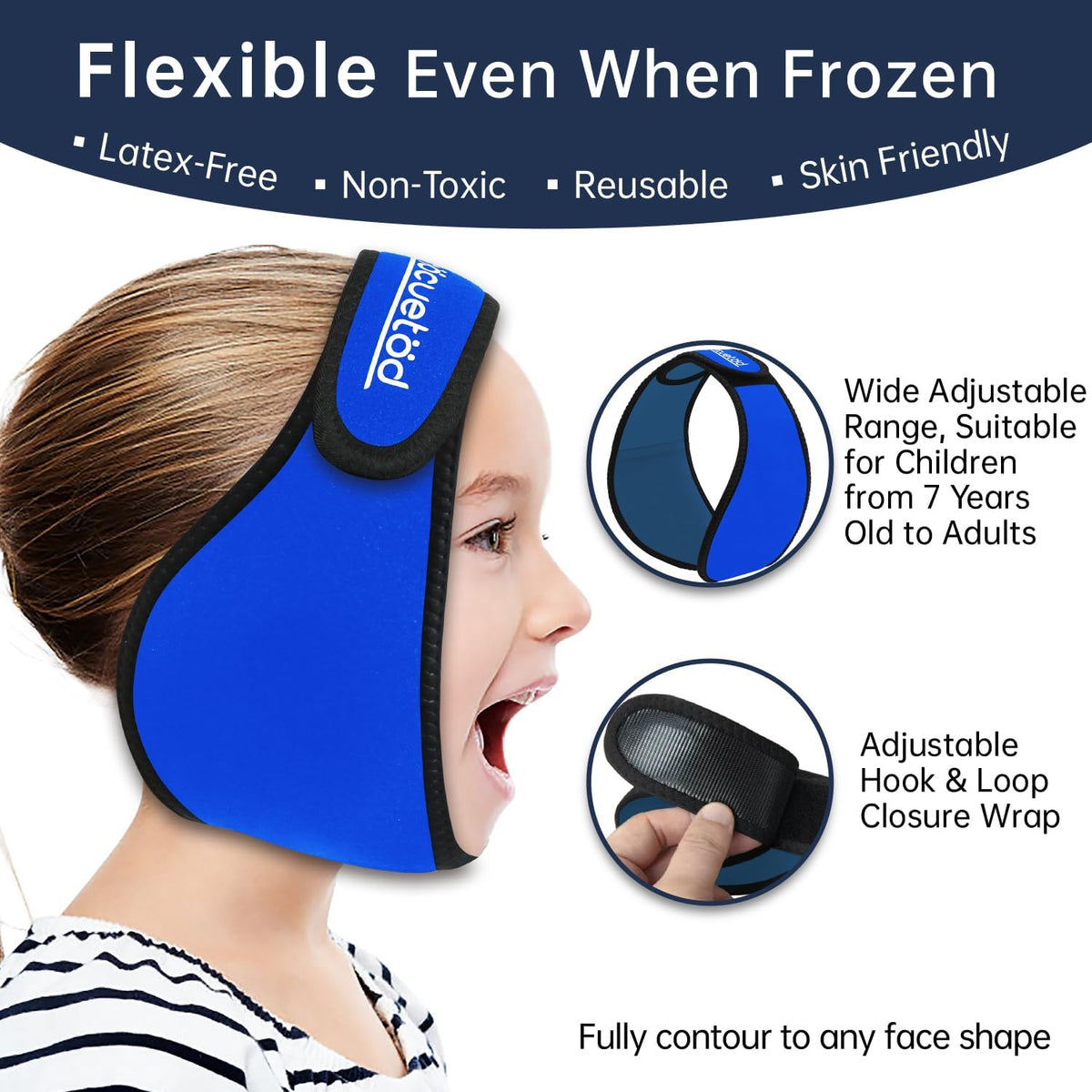 ZNÖCUETÖD 4 Packs Small Gel Ice Packs for Injuries Reusable Compatible with Wisdom Teeth Ice Pack Head Jaw Face Wrap Oral Dental Surgery Recovery