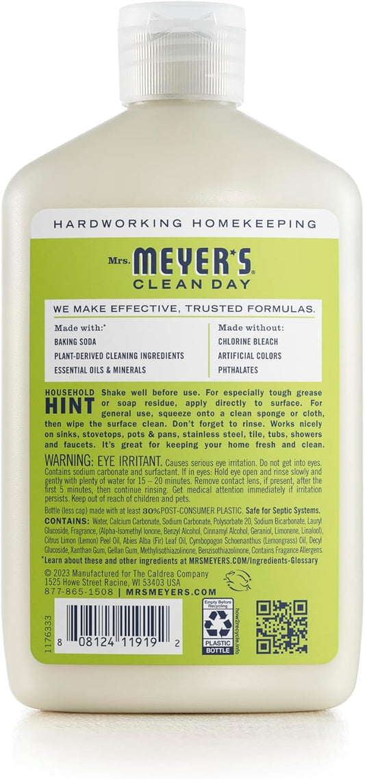 MRS. MEYER'S CLEAN DAY Baking Soda Cream Cleaner, Lemon Verbena, 16 fl oz | Freshens Kitchen, Removes Soap Scum and Grease, For Use on Sinks, Stovetops, Pots, & Pans