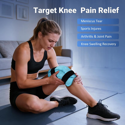 Comfytemp Large Knee Ice Pack Wrap Reusable Gel, FSA Eligible HSA, Full Coverage Knee Cold Compression Brace for Injuries, Pain Relief, Replacement Recovery, Arthritis, Surgery, Women Men Gift