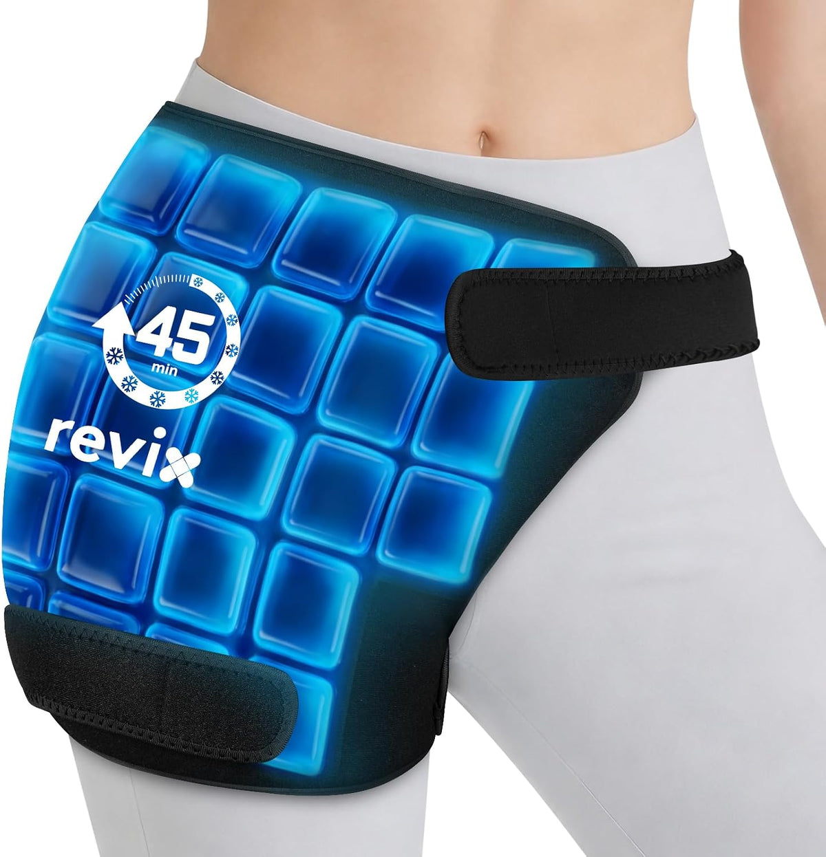 REVIX Hip Ice Pack Wrap for Sciatica & Hip Replacement, 45-Min Cold Therapy