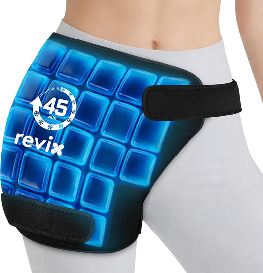 REVIX Hip Ice Pack Wrap for Sciatica & Hip Replacement, 45-Min Cold Therapy