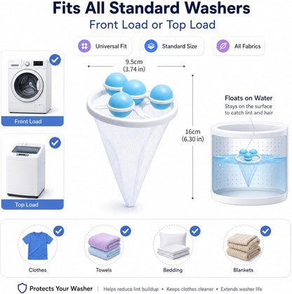 3PCS Washing Machine Hair Filter Mesh Bags, Reusable Floating Mesh Laundry Filter Bags, Washing Machine Lint Catcher for Laundry