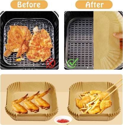130 Pcs Disposable Mini Air Fryer Liners for COSORI 2.1 Qt Air Fryer | Small Air Fryer Liners, Pre-Cut and Ready to Use Upon Receipt, Food-Grade Safe, Heat to 430°F, Non-Stick
