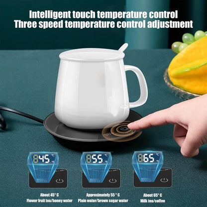 Coffee Warmer for Desk Auto Shut Off, Smart Coffee Mug Warmer with 3 Speed Heat, Electric Coffee Cup Warmer for Desk, USB Mug Warmer for Desk, Coffee Warmer Plate for All Cups Coffee Tea Milk Beverage