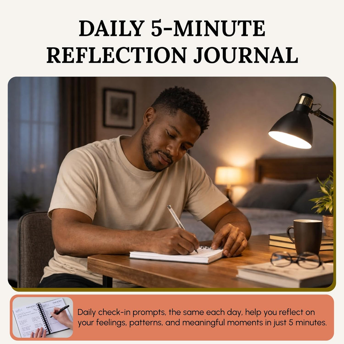 Tayri End of Day Journal – 5 Minute Daily Gratitude & Reflection Notebook