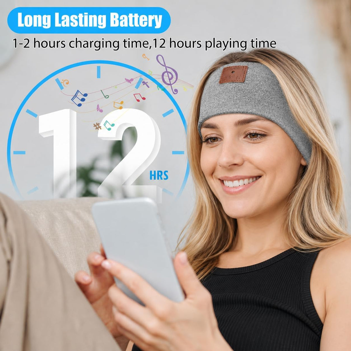 2-Pack Sleeping Headphones, Headband Headphones for Side Sleepers