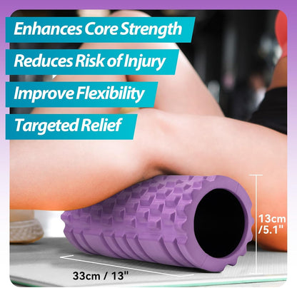Krightlink Foam Roller High Density 13" Patented Exercise Roller for Deep Tissue Muscle Massage, Muscle Massage and Myofascial Trigger Point Release, Relieves Muscle Pain, Improves Mobility (Orange)