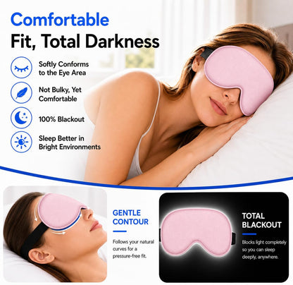 Cooling Sleep Mask with Mulberry Silk Surface & Removable Gel Pack