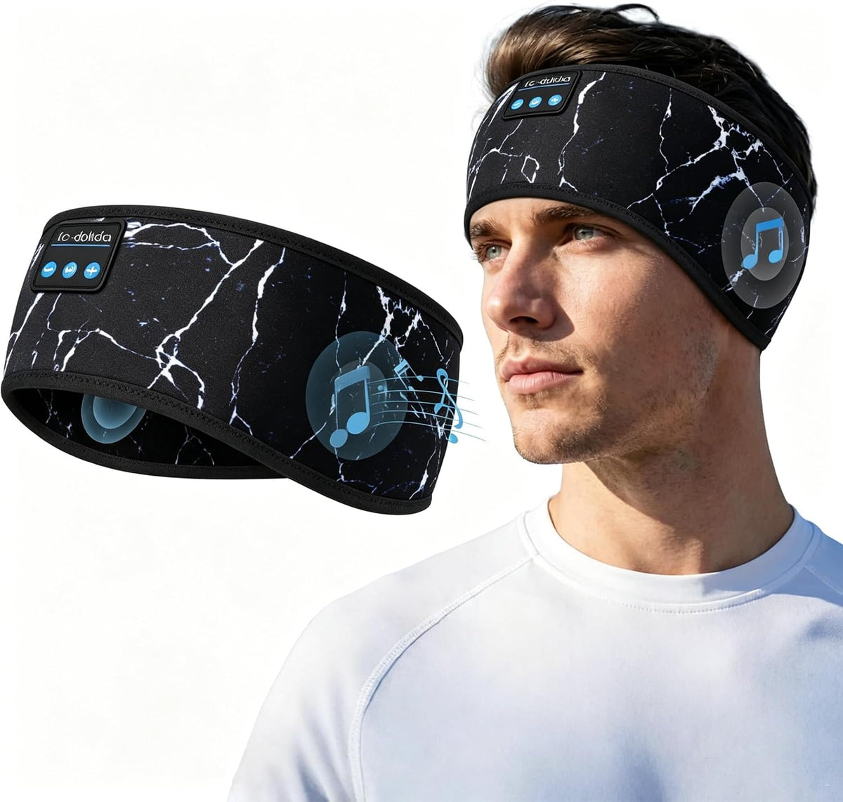 LC-dolida Sleep Headphones Bluetooth 5.4, Headband Headphones Earphones Wireless, Sleep Mask for Gifts,Workout,Jogging,Yoga(Purple)