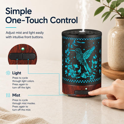 Tree Essential Oils Diffuser for Home 150ML Aromatherapy Diffuser | Birthday Gifts for Women mom,Metal Cool Mist Humidifier with 7 Colors Lights Waterless Auto Off Air Diffusers