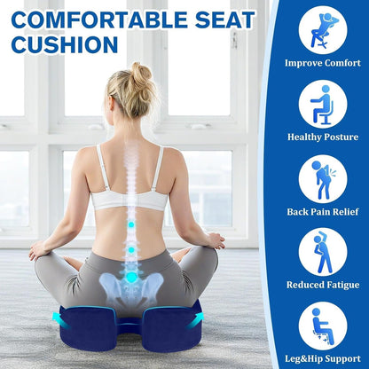 CushyOasis Seat Cushion, Gel Memory Foam Office Chair Cushions, (Black)