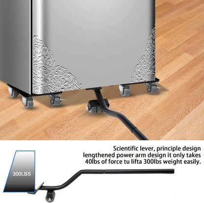 Furniture Moving Set for Hard Floor Surfaces, Move Heavy Furniture Quickly & Easily,(1 Lifter Tool & 4 Heightening Block)