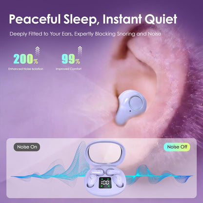 Mini Wireless Sleep Earphones, Designed for Side Sleepers – Invisible Flat Earbuds, Comfortable for Small Ears, Discreet in-Ear Design, Skin-Friendly, Ideal for Women and Work Use (Black)