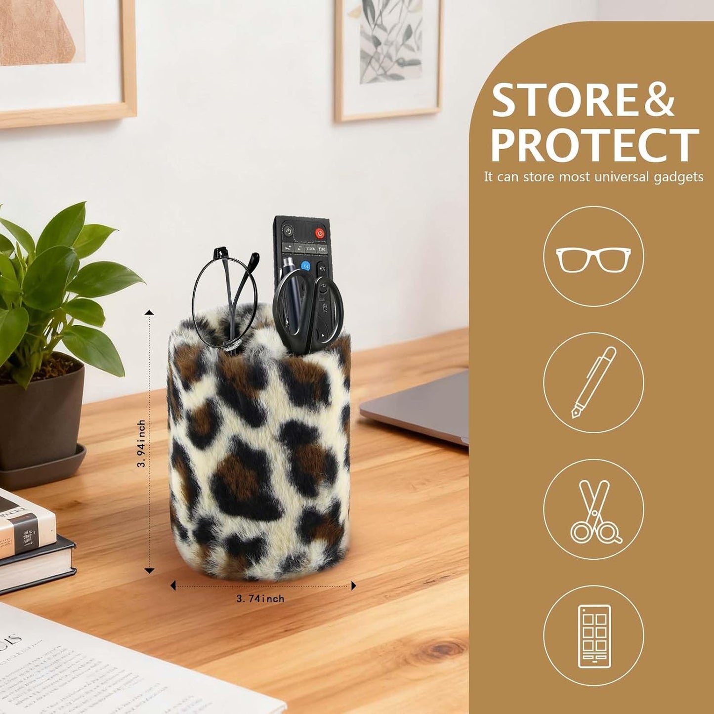 Eyeglass Holder for Nightstand,Anti-scratch Plush Eyeglass Stand Glasses Holders for Office Desk Organizer