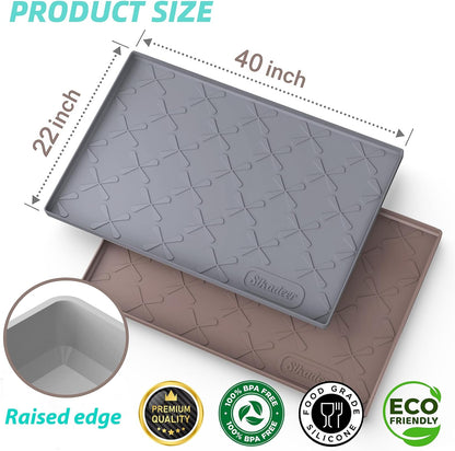 Waterproof Under Sink Mat 34" x 22", Silicone Mat Kitchen liner | BPA-Free Silicone Tray with Raised Lip Protect Cabinets from Leaks, Versatile Home Organizer for Bathroom, Pets, Boots, Floor
