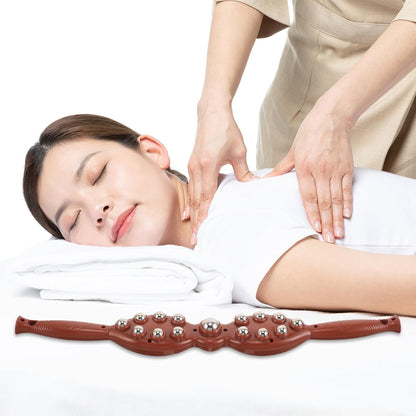 Handheld Massage Stick Roller with Steel Balls Muscle Massage Roller for Neck and Back for Muscle Relief and Relaxation at Home Or Travel