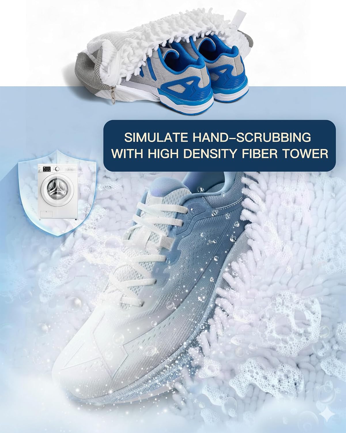 4 PCs Shoe Washing Machine Bag, Upgraded Lock-Zipper Design, 360° Deep Clean for Sneakers, Tennis Shoes and Slippers, Quiet Shoe Laundry Bag for Washer and Dryer (4 PACK)