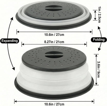 Collapsible Microwave Splatter Cover, Black, 10.5 inch