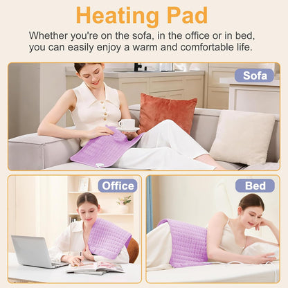 Heating Pad,Heated Blanket,Heating Pad for Back Neck,Grey,24x12 Inch | Electric Heating Pad,Dry/Moist Heat Heating Pads,Heating Pads for Shoulder,Abdomen,Heat Pad for Women Men,Birthday Gift