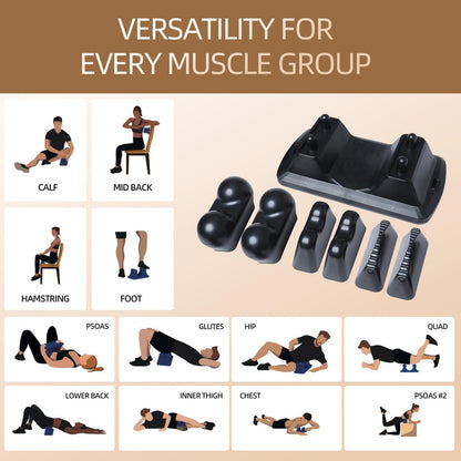 Psoas Release Tool - 3-in-1 Massage Tool - Psoas Muscle Release Tool Flexor, Back, Glute, Iliacus, and Neck Pain Trigger Point and Myofascial Release Tool - Night Black [Patent Pending]