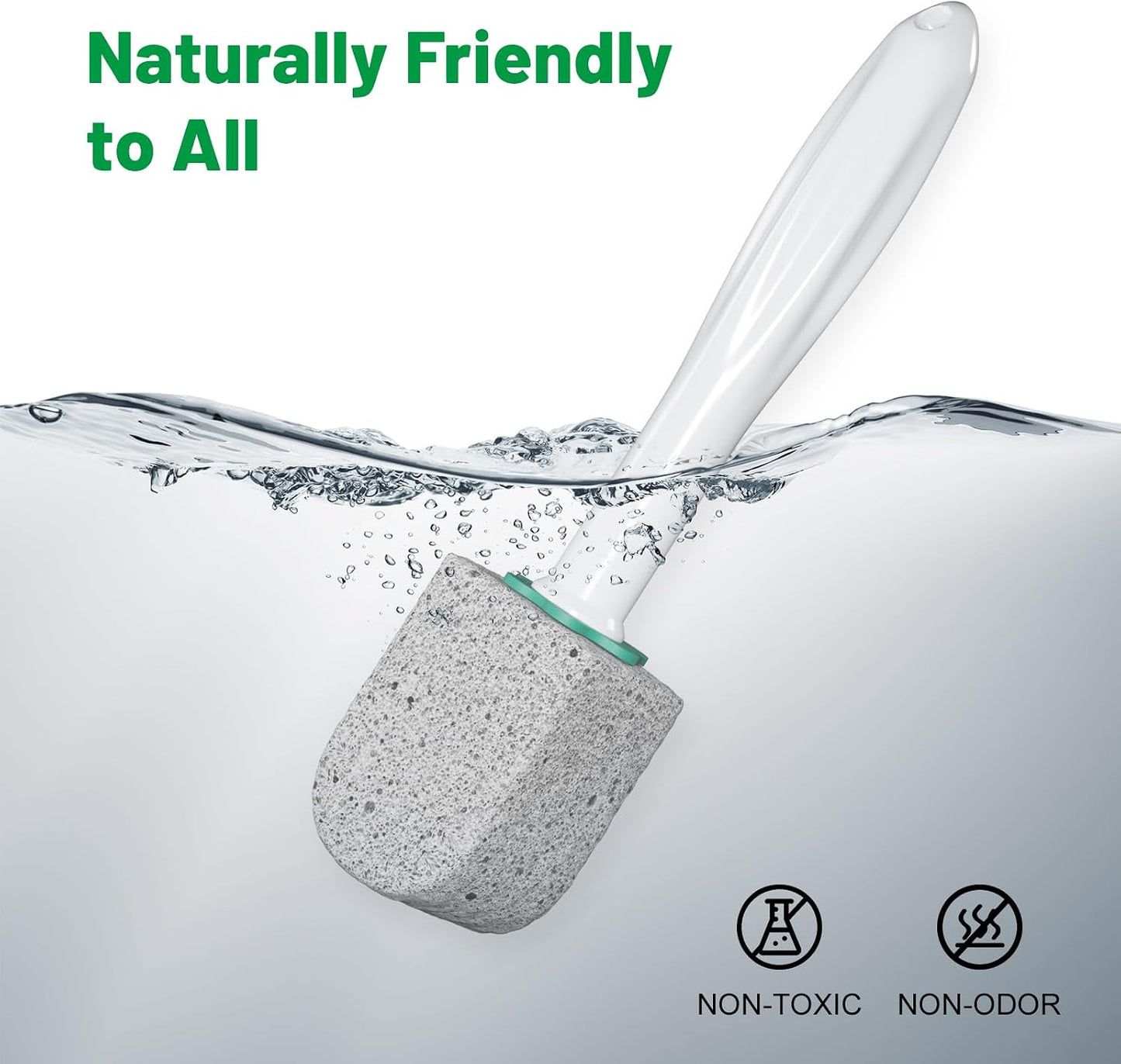 Pumice Stone Toilet Bowl Cleaner for Hard Water Ring & Stains | Removes hard water rings, calcium buildup & rust stains from toilet bowls without scratching porcelain.