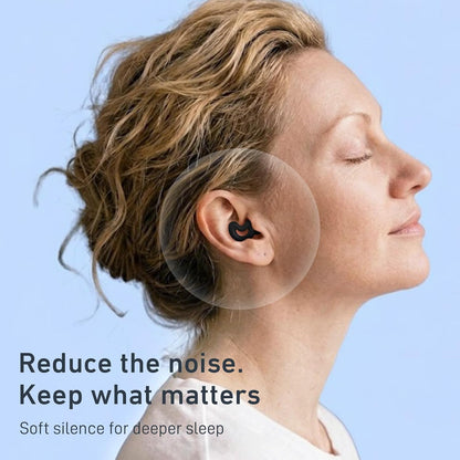 Sleep Ear Plugs for Sleeping,Noise Reduction NRR40dB,Reusable Earplugs for Sleep,Side Sleepers,Snoring Reducing,XS/S/M/L Tips and Carrying Case Black