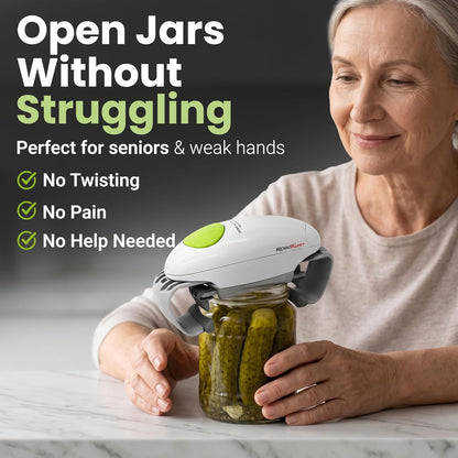 Robotwist Automatic Jar Opener Deluxe Model with Improved Torque | Electric, One Touch Hands Free for Seniors with Arthritis or Weak Hands, Fits All Jars 1.2–3.5 in