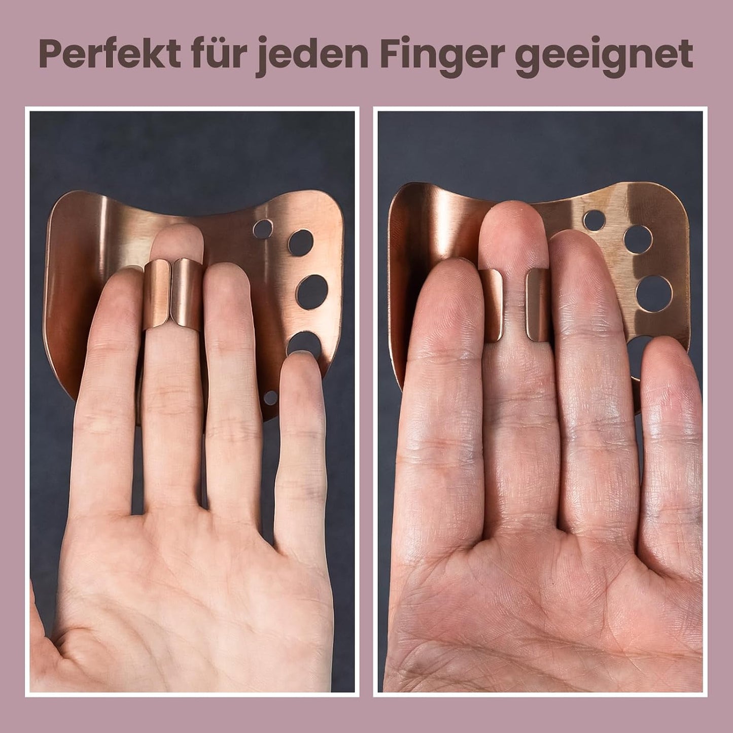 Finger Guards for Cutting Food-Finger Protectors with Herb Stripper | Stainless Steel | 2 Pcs | Adjustable Size | Rose Gold | Protecting Fingers and Nails | Gift Box for Couple Women Mom Wife