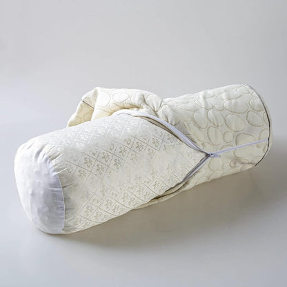 Kingnex Zipper Adjustable Under Knees Bolster Roll Pillow to Relief Lower Back Pain or Between Legs for Side Sleepers Shredded Latex Cylinder with Organic Cotton Cover 18x6