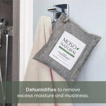 Moso Natural Air Purifying Bag 200g, Charcoal Odor Absorber, Car Odor Eliminator & Closet Deodorizer for Home & Pet, Lasts 2 Years, Unscented Bamboo Charcoal Bags, HGTV Editors' Pick