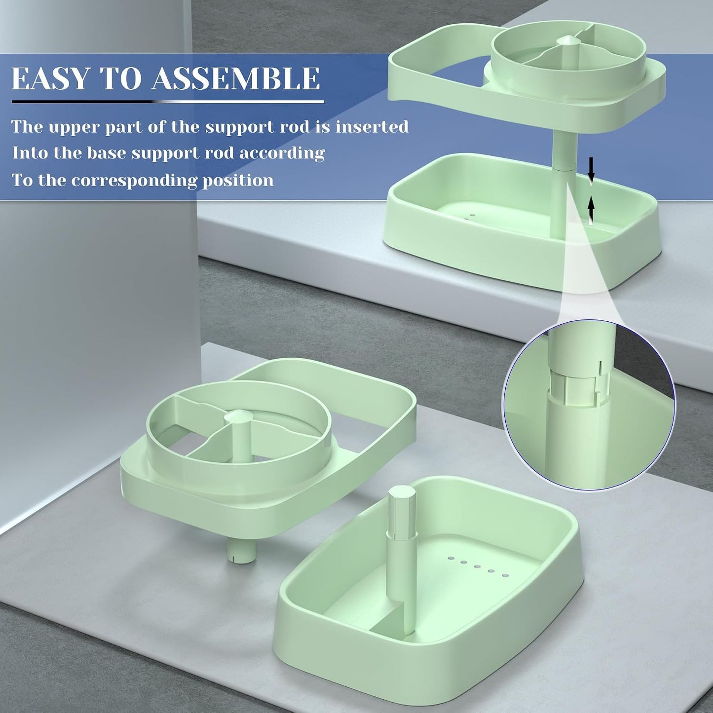 Toothbrush Holders for Bathrooms, 4 Slots with Drainage and Ventilation, ABS Plastic, with Anti-Slip Base for Holding Electric Toothbrush & Toothpaste (Green)
