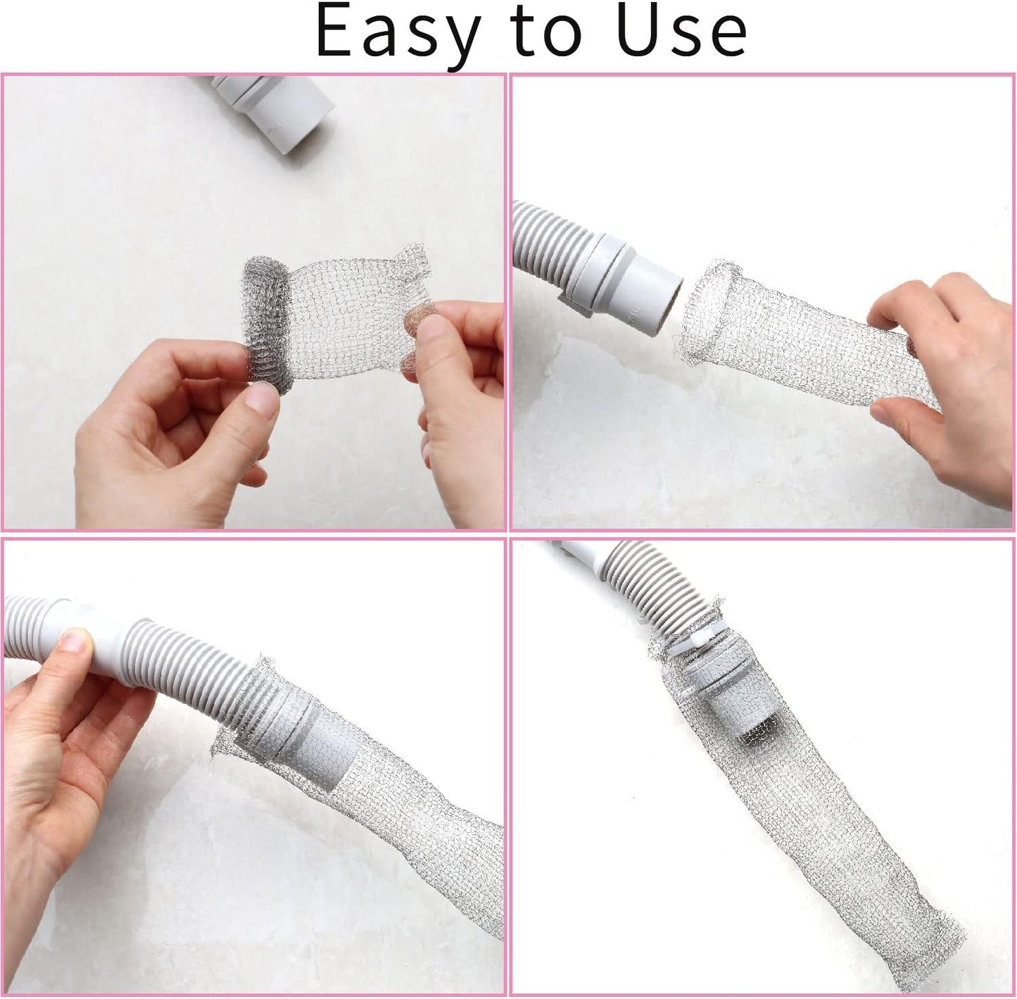 Stainless Steel Washing Machine Lint Snare Traps, 12 PCS Washer Hose Lint Traps with 12 PCS Cable Ties, Laundry Mesh Washer Sink Drain Hose Screen Filter